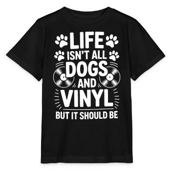 Vinyle Dire Chiens Vinyle Disque Vinyle Cadeau - T-shirt bio MINI CREATOR Stanley/Stella Enfant - noir - Devant - Mikhail (115cm)