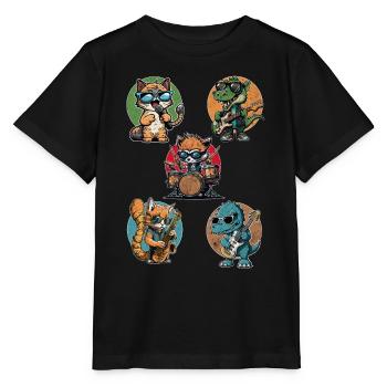 Cool design for children with kawaii manga motifs - Stanley/Stella MINI CREATOR Kids’ T-Shirt - black - Front - Mikhail (115cm)
