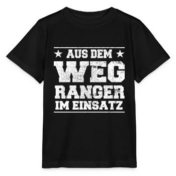 Aus dem Weg Ranger im Einsatz Design - Stanley/Stella Kinder T-Shirt MINI CREATOR  - Schwarz - Vorne - Mikhail (115cm)