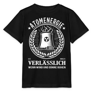 Atomenergie verlässlich wenn wind und sonne ruhen - Stanley/Stella Kinder T-Shirt MINI CREATOR  - Schwarz - Vorne - Mikhail (115cm)