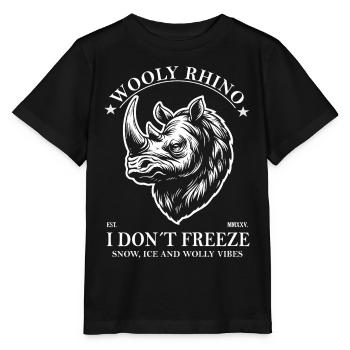 Wollnashorn - Ich friere nicht und Eiszeit Design - Stanley/Stella Kinder T-Shirt MINI CREATOR  - Schwarz - Vorne - Mikhail (115cm)