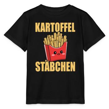 Kartoffel Stäbchen Pommestüte Pommesbude Geschenk - Stanley/Stella Kinder T-Shirt MINI CREATOR  - Schwarz - Vorne - Mikhail (115cm)
