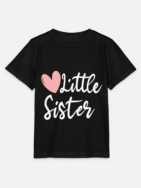 Little Sister Little Sister Sibling Meisjes - Stanley/Stella Kinder-T-shirt MINI CREATOR  - zwart