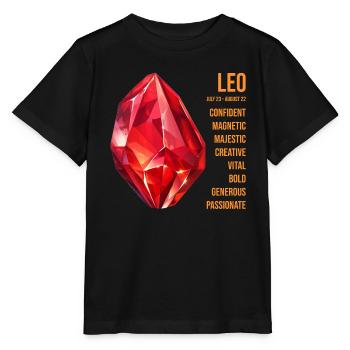 Pierres précieuses du zodiaque : Lion, Rubis - T-shirt bio MINI CREATOR Stanley/Stella Enfant - noir - Devant - Mikhail (115cm)