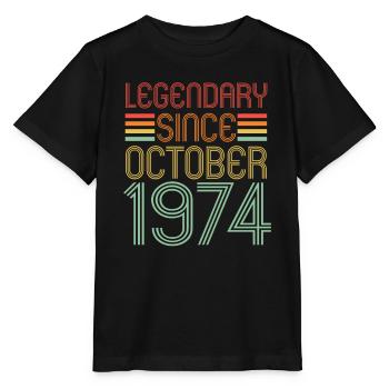 Legendär seit Oktober 1974, Retro, Geburtstag - Stanley/Stella Kinder T-Shirt MINI CREATOR  - Schwarz - Vorne - Mikhail (115cm)