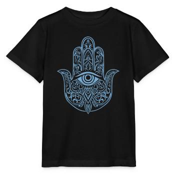 Hamsa - Main de Fatima - Protection et bénédiction - T-shirt bio MINI CREATOR Stanley/Stella Enfant - noir - Devant - Mikhail (115cm)