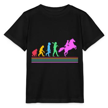 Évolution des courses de chevaux - T-shirt bio MINI CREATOR Stanley/Stella Enfant - noir - Devant - Mikhail (115cm)
