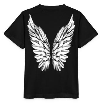 Angel Wing Silver White Angel Wings Angel Wings - Stanley/Stella MINI CREATOR Kids’ T-Shirt - black - Back - Mikhail (115cm)