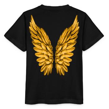 Angel Wings Gold Golden Wings Angel Angel Wings - Stanley/Stella MINI CREATOR Kids’ T-Shirt - black - Back - Mikhail (115cm)