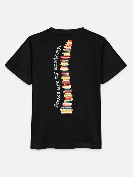 Books Books Are My Anatomy Spine Bookworm - Stanley/Stella Kinder-T-shirt MINI CREATOR - zwart