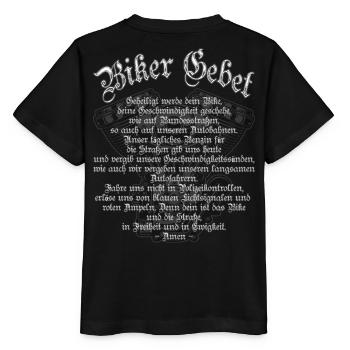 Biker Gebet für Motorrad Fahrer Chopper Rocker MC - Stanley/Stella Kinder T-Shirt MINI CREATOR  - Schwarz - Hinten - Mikhail (115cm)