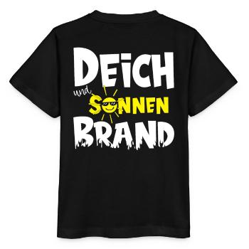 Deich und Sonnenbrand für Camping Urlaub - Stanley/Stella Kinder T-Shirt MINI CREATOR  - Schwarz - Hinten - Mikhail (115cm)