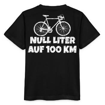 Null Liter auf 100 KM mit Rennrad (Vintage Weiß) - Stanley/Stella Kinder T-Shirt MINI CREATOR  - Schwarz - Hinten - Mikhail (115cm)