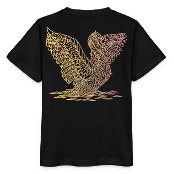 landing swan - Stanley/Stella MINI CREATOR Kids’ T-Shirt - black - Back - Mikhail (115cm)