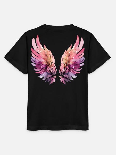 Pink and Purple Watercolor Wings - Stanley/Stella MINI CREATOR Kids’ T-Shirt - black