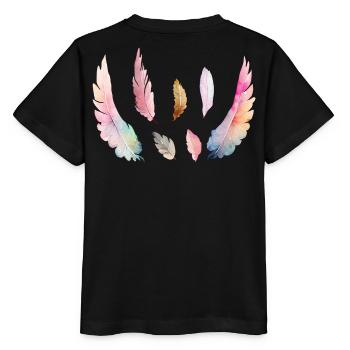 Plumages Colorés d'Aquarelle - T-shirt bio MINI CREATOR Stanley/Stella Enfant - noir - Dos - Mikhail (115cm)