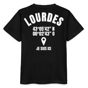 Lourdes, 65286, Sanctuaire Notre-Dame - T-shirt bio MINI CREATOR Stanley/Stella Enfant - noir - Dos - Mikhail (115cm)