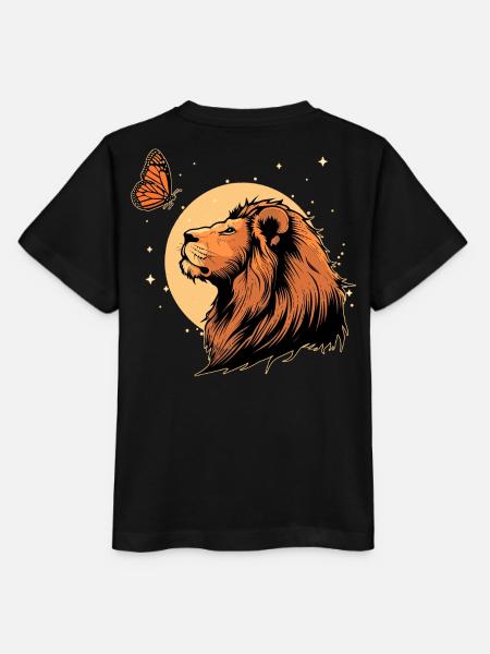 Löwe mit Schmetterling - Stanley/Stella Kinder T-Shirt MINI CREATOR  - Schwarz