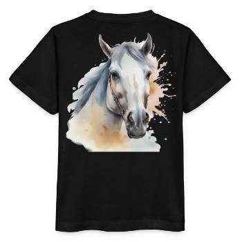 Horse Head Horse Horse Horse Horse Stallion - Stanley/Stella MINI CREATOR Kids’ T-Shirt - black - Back - Mikhail (115cm)