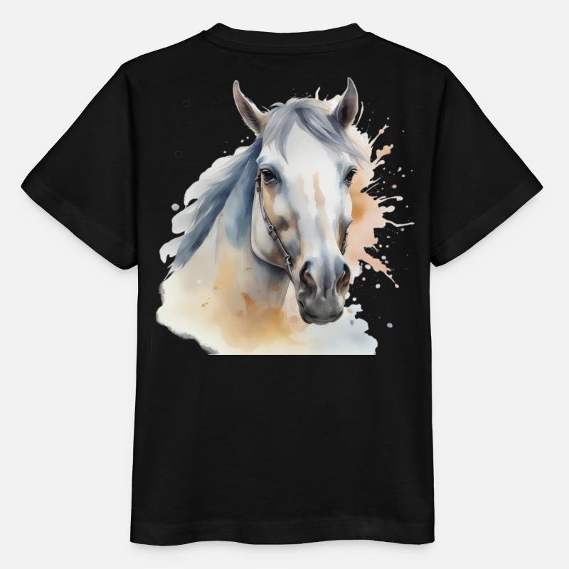 Tête de cheval Cheval Cheval Cheval Etalon - T-shirt bio MINI CREATOR Stanley/Stella Enfant - noir
