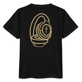 Casque avec croix - T-shirt bio MINI CREATOR Stanley/Stella Enfant - noir - Dos - Mikhail (115cm)
