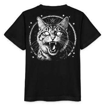 Bewitched Tabby - Stanley/Stella MINI CREATOR Kids’ T-Shirt - black - Back - Mikhail (115cm)