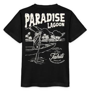 Paradise Lagoon Illustration - Stanley/Stella MINI CREATOR Kids’ T-Shirt - black - Back - Mikhail (115cm)
