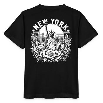 NEW YORK Design avec la Statue de la Liberté - T-shirt bio MINI CREATOR Stanley/Stella Enfant - noir - Dos - Mikhail (115cm)