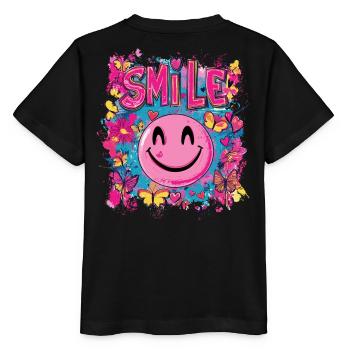 Smile the full day - herz schmetterling - Stanley/Stella Kinder T-Shirt MINI CREATOR  - Schwarz - Hinten - Mikhail (115cm)