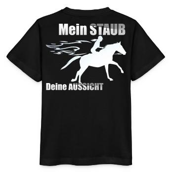 Cavalière au galop drôle - T-shirt bio MINI CREATOR Stanley/Stella Enfant - noir - Dos - Mikhail (115cm)