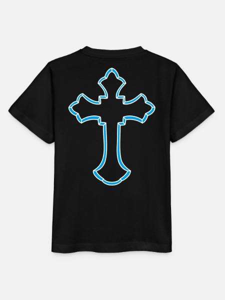 Neon-Kreuz Silhouette - Stanley/Stella Kinder T-Shirt MINI CREATOR  - Schwarz