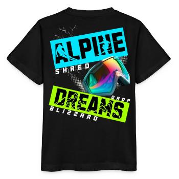 Alpine Dreams Ski Snowboard Shred Design - Stanley/Stella MINI CREATOR Kids’ T-Shirt - black - Back - Mikhail (115cm)