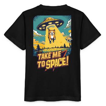 Katze UFO All-Abenteuer - Stanley/Stella Kinder T-Shirt MINI CREATOR  - Schwarz - Hinten - Mikhail (115cm)