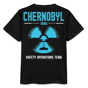 Équipe d’opérations de sécurité de Tchernobyl - Tchernobyl drôle - T-shirt bio MINI CREATOR Stanley/Stella Enfant - noir - Dos - Mikhail (115cm)