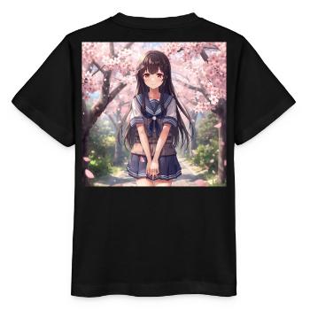 Cherry blossoms schoolgirl - Stanley/Stella MINI CREATOR Kids’ T-Shirt - black - Back - Mikhail (115cm)