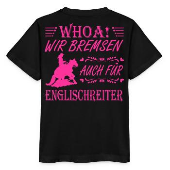 WHOA We Brake for English Riders Sliding Stop - Stanley/Stella MINI CREATOR Kids’ T-Shirt - black - Back - Mikhail (115cm)