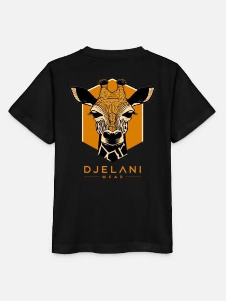 Geometrische Giraffe in Ocker - Stanley/Stella Kinder T-Shirt MINI CREATOR - Schwarz