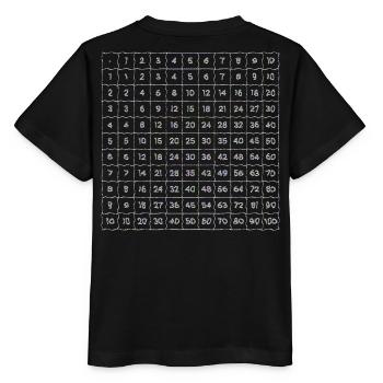 kleines Einmaleins Mathe Schule lernen Netz Zahlen - Stanley/Stella Kinder T-Shirt MINI CREATOR  - Schwarz - Hinten - Mikhail (115cm)