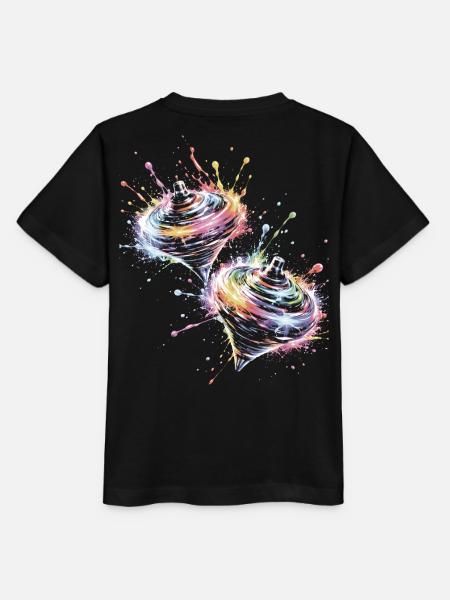 Mehrfarbige Drehkerle-Splash-Kunst - Stanley/Stella Kinder T-Shirt MINI CREATOR - Schwarz