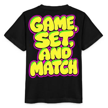 Game Set Match Tennis Shirt, Neon Style - Stanley/Stella Kinder T-Shirt MINI CREATOR  - Schwarz - Hinten - Mikhail (115cm)