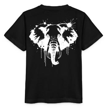 White Elephant Splash - Stanley/Stella MINI CREATOR Kids’ T-Shirt - black - Back - Mikhail (115cm)