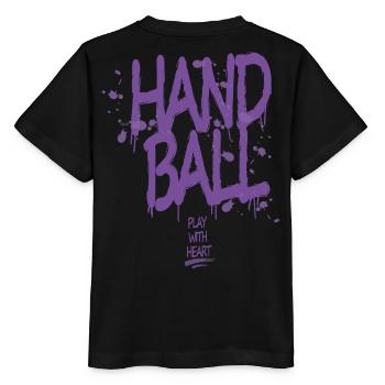 Handball Graffiti with Heart - Stanley/Stella MINI CREATOR Kids’ T-Shirt - black - Back - Mikhail (115cm)