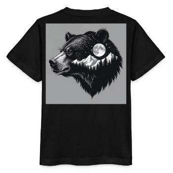 Grizzly Wildnis - Stanley/Stella Kinder T-Shirt MINI CREATOR  - Schwarz - Hinten - Mikhail (115cm)