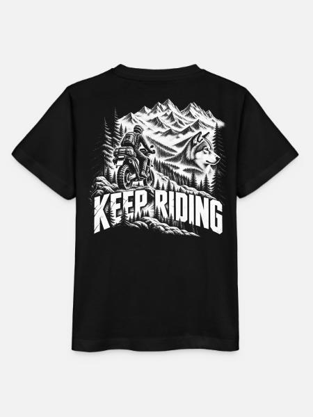 Weiterfahren – Motorrad-Bergabenteuer - Stanley/Stella Kinder T-Shirt MINI CREATOR - Schwarz