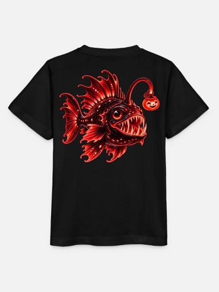 Roter biolumineszenter Laternenfisch - Stanley/Stella Kinder T-Shirt MINI CREATOR  - Schwarz
