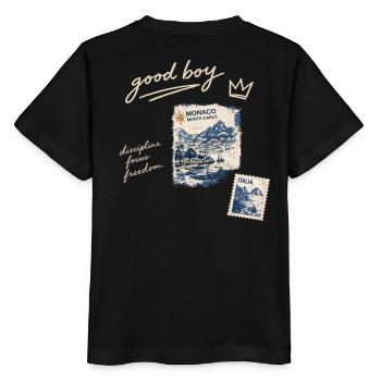 Good Boy Freiheit Reise-Stempel - Stanley/Stella Kinder T-Shirt MINI CREATOR  - Schwarz - Hinten - Mikhail (115cm)