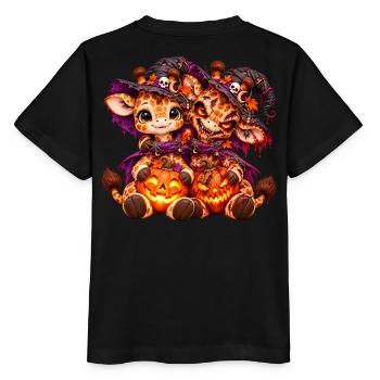 Giraffe Gir'Halloween-Kuschel (Yin-Yang) - Stanley/Stella Kinder T-Shirt MINI CREATOR  - Schwarz - Hinten - Mikhail (115cm)