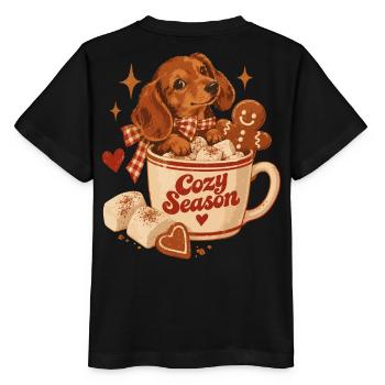 Cozy Season Dachshund - Stanley/Stella Kinder T-Shirt MINI CREATOR  - Schwarz - Hinten - Mikhail (115cm)