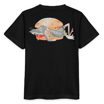 Ratfoodz' I can haz Ratzburger (Backprint) @ Ratz - Stanley/Stella Kinder T-Shirt MINI CREATOR  - Schwarz - Hinten - Mikhail (115cm)