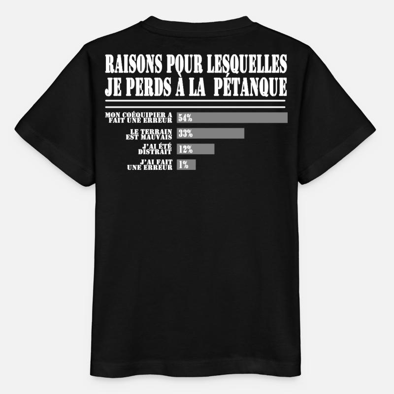 Raisons de Perdre à la Pétanque pour les Fans  - T-shirt bio MINI CREATOR Stanley/Stella Enfant - noir